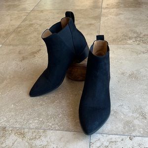 J Crew Black Suede Ankle Boots